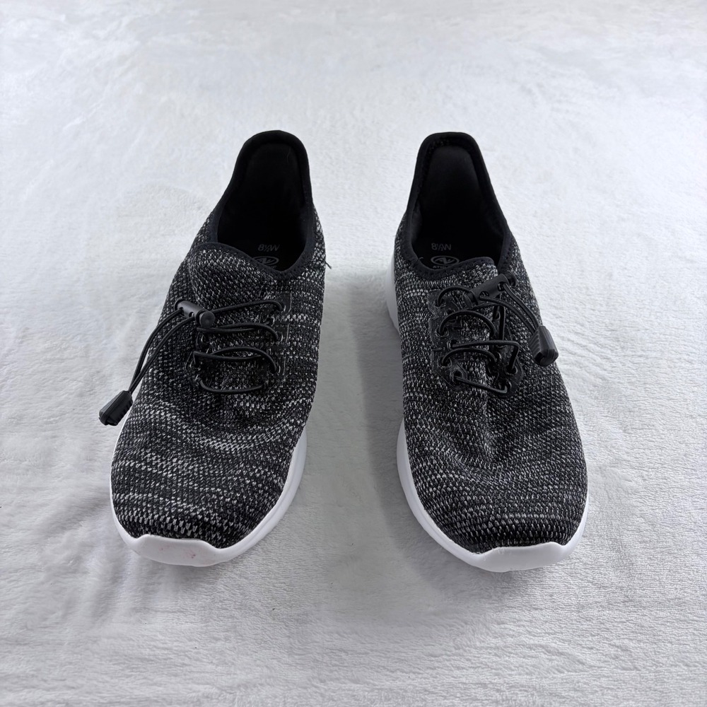 Athletic Works Black Marled Knit‎ Toggle Lace Sneakers Women's Size 8.5 Wide